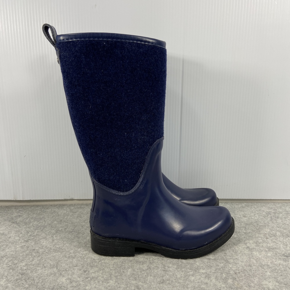 UGG Reignfall Tall Rain Boots Knee High Pull On Navy Blue Womens Size 6